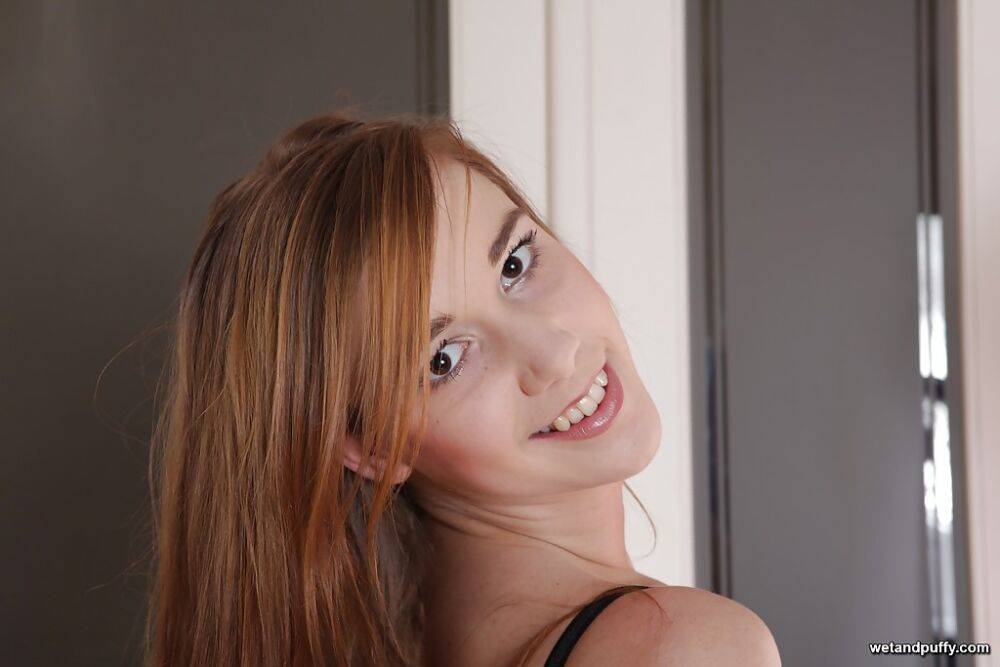 Petite and sensual lingerie teen Liz loves to pose her shaved snatch - #13