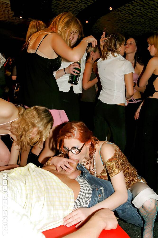 Lewd european MILFs enjoy a wild fully clothed sex orgy at the drunk party - #13