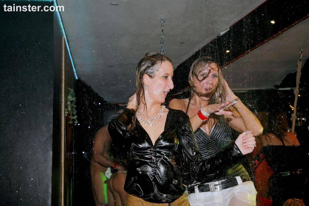 Drunk chicks get soaked to the bone before commencing on group sex games - #9