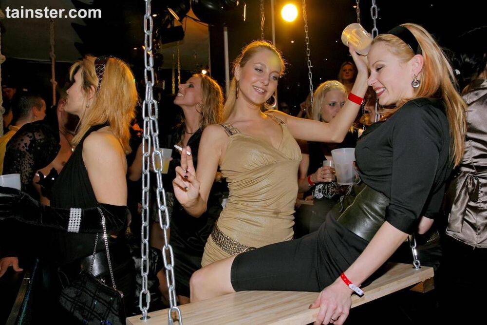 A group of drunk females out on the town find themselves at a swinger's party - #5