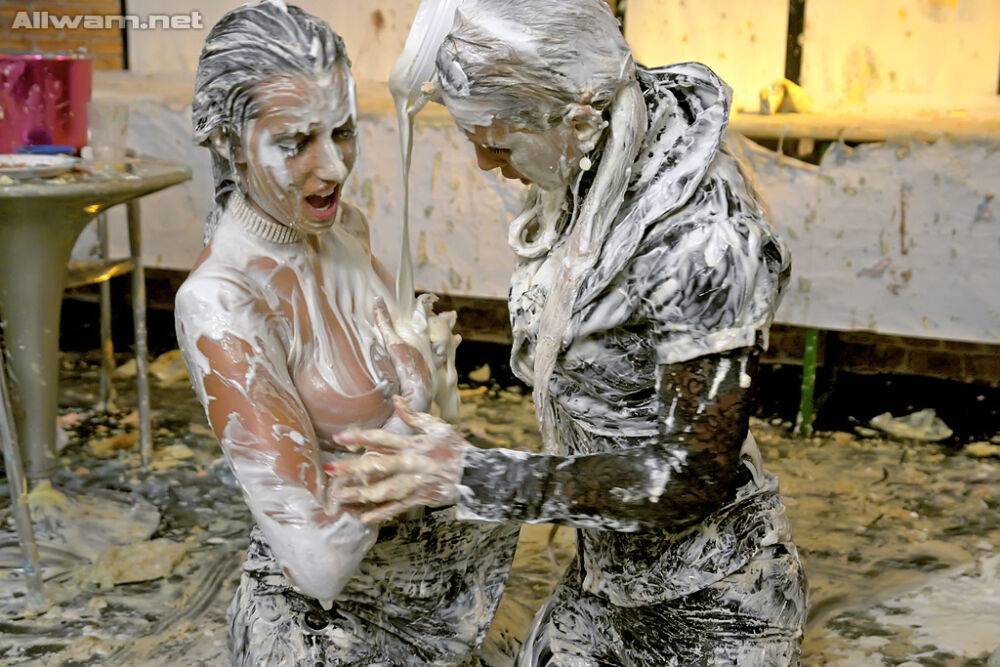 European gals Christina Lee & Melissa Ria are into messy foodplay action - #16