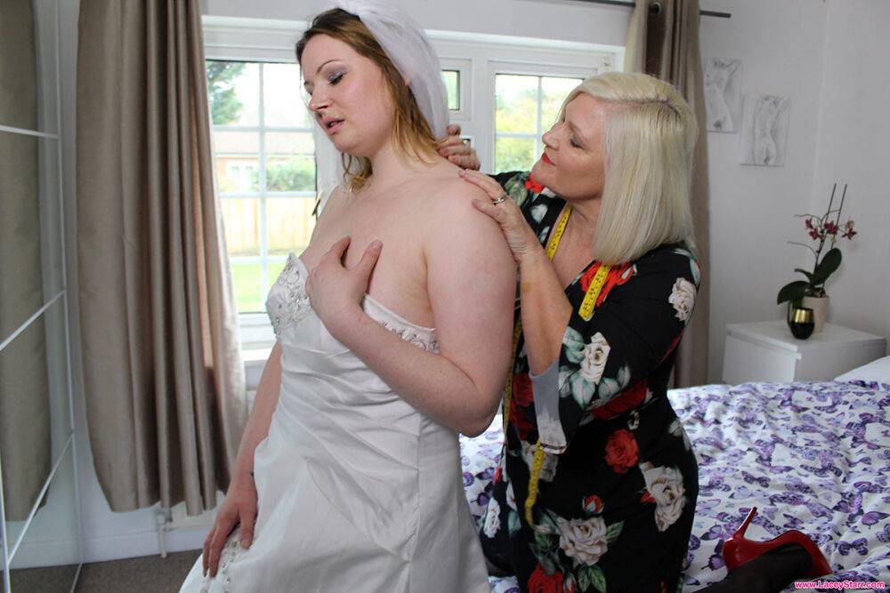 Horny nan and her lesbian assistant seduce a bride-to-be for a threesome - #3