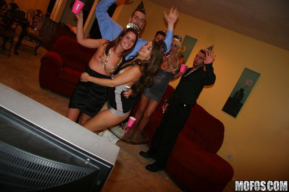 Jizz starving chicks getting down with horny guys at the house party - #12