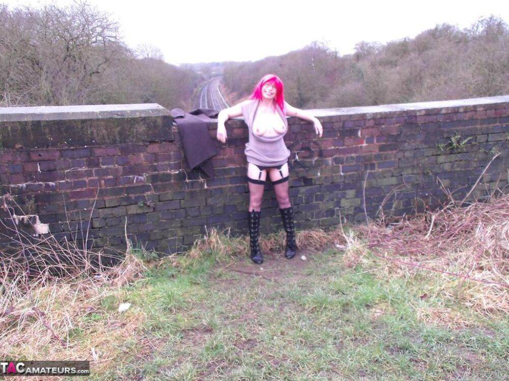 Amateur chick Barby Slut flashes her tits and twat in various UK locations - #14