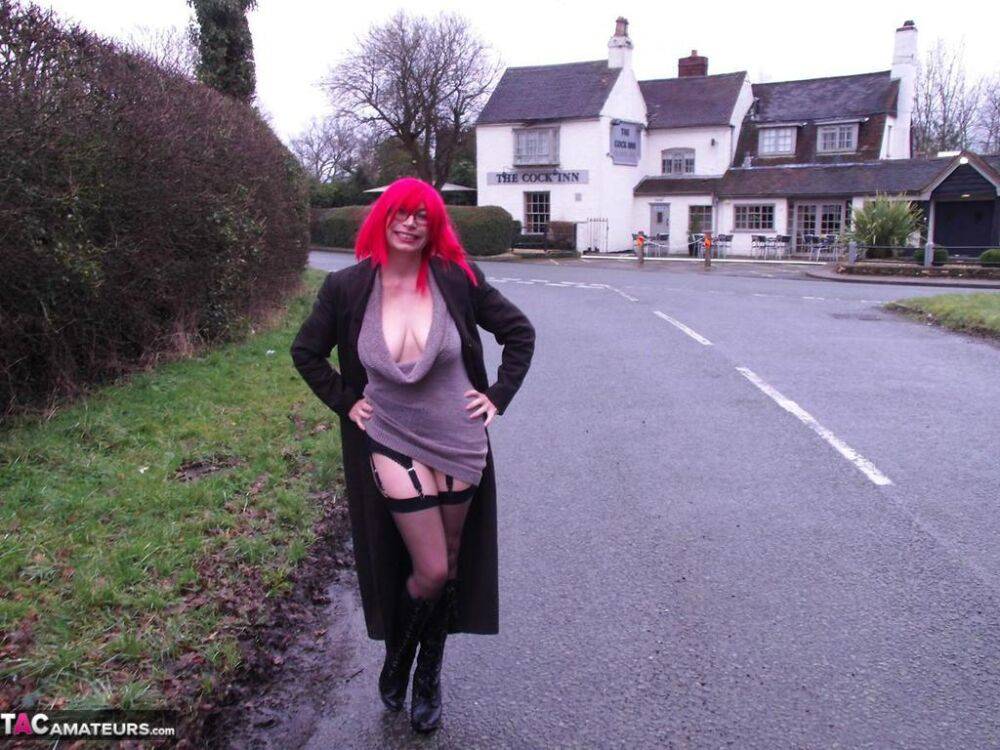 Amateur chick Barby Slut flashes her tits and twat in various UK locations - #15