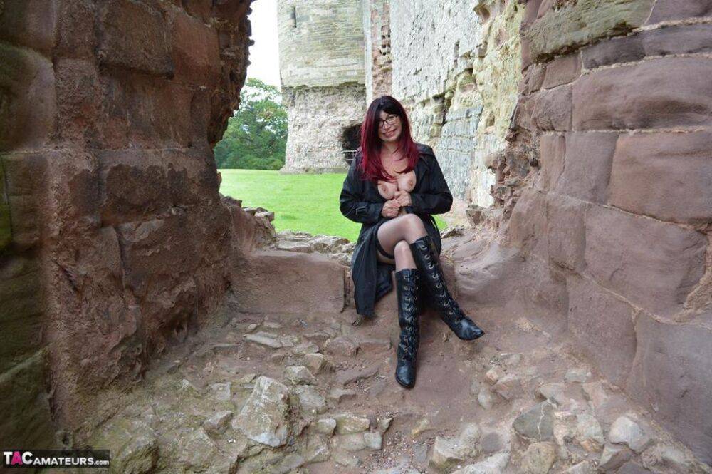 Mature redhead Barby Slut exposes herself in various UK locations - #7