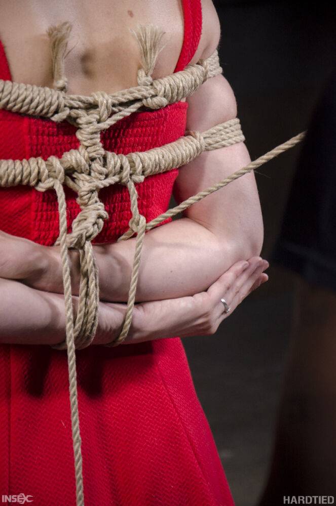 Blonde female Mona Wales has her first Shibari experience in a dungeon - #1