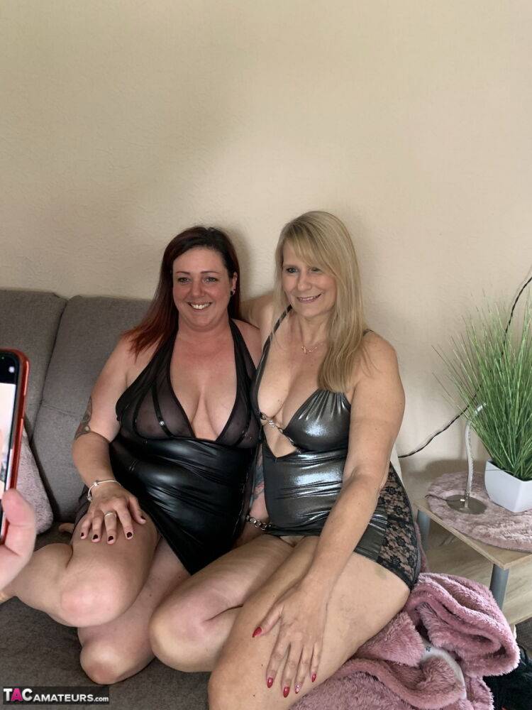 Amateur BBW Sweet Susi and her overweight lesbian lover touch their snatches | Photo: 1326165