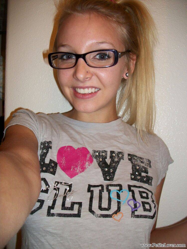 Petite first timer takes mirror selfies with her glasses on - #13