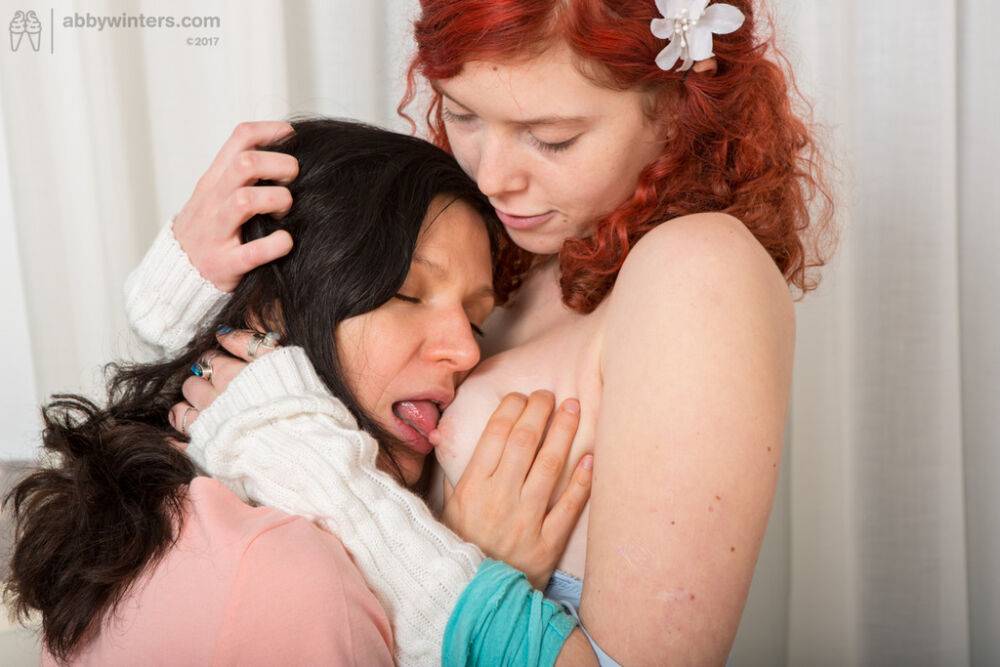 Horny girls Katerina G and Cornelia try lesbian sex games for the first time - #8