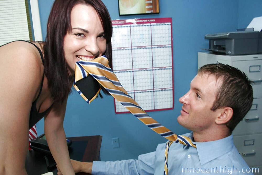 Sweet babe Dana is giving a hardcore blowjob at the office - #11