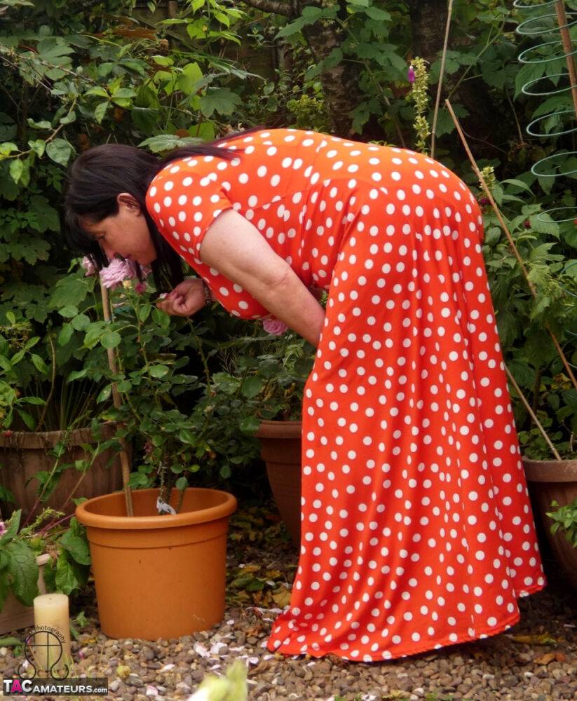 UK amateur Juicey Janey exposes herself while tending to her garden plants - #6