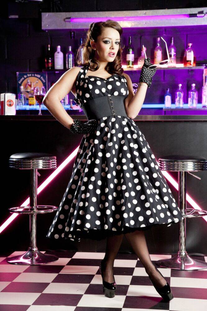 Glamour girl Liza Del Sierra doffs polka dot dress before interracial sex - #7