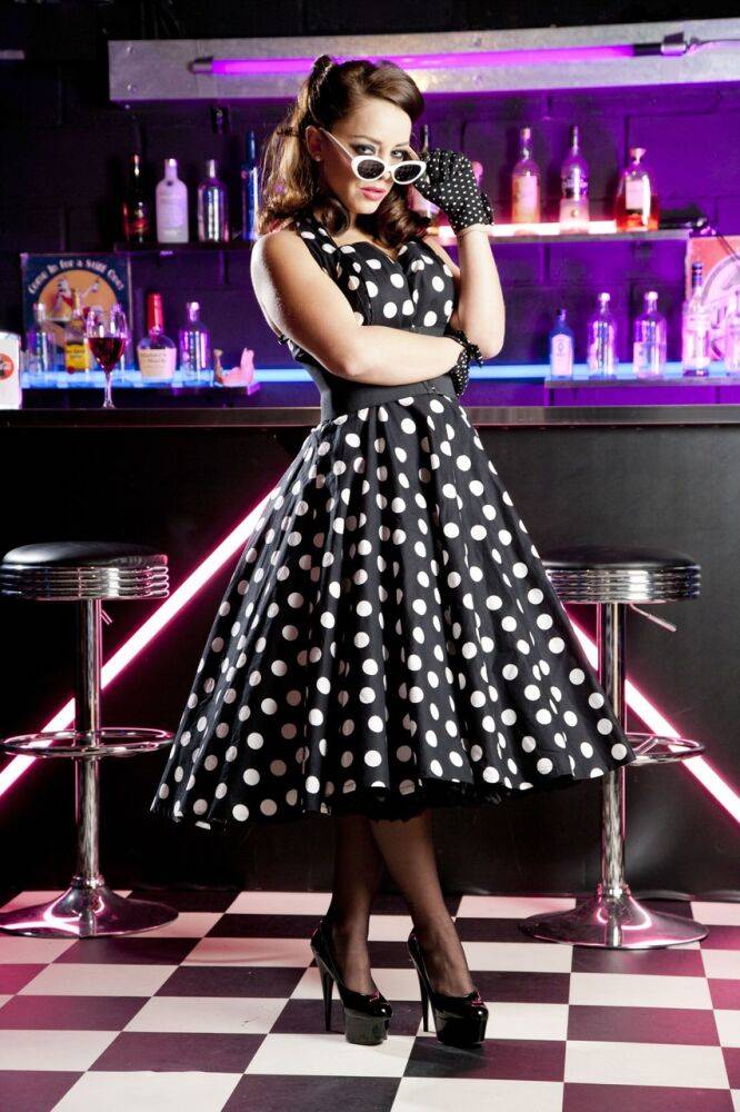 Glamour girl Liza Del Sierra doffs polka dot dress before interracial sex - #5