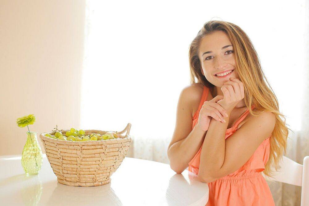 Pretty young girl Susie gets totally naked on a kitchen chair - #3