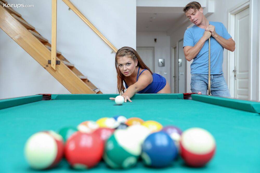 Hot girl Milla Fox gets banged on pool table after a game of 8 ball - #3