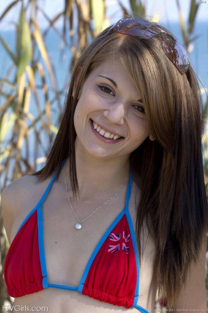 Amateur model frees her hard body from a bikini under a bridge - #2