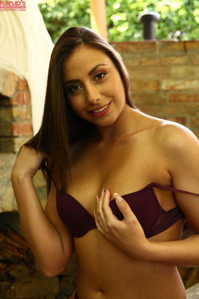 First timer Carla Cruz peels off dress and lingerie with a smile on her face - #5