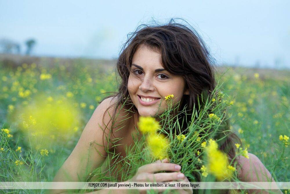 Charming teen Alannis does cartwheels on a dirt road in the nude - #2