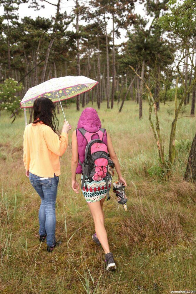 Young dykes take a hike in the rain to have uninterrupted sex in the woods - #14