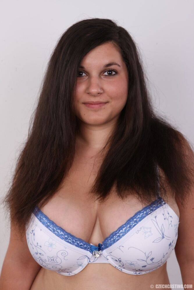 Overweight brunette Lucie undresses to fulfill dreams of becoming a nude model - #2