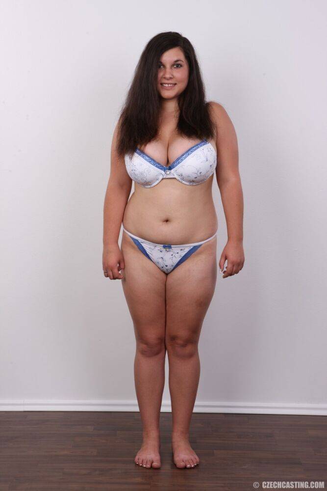 Overweight brunette Lucie undresses to fulfill dreams of becoming a nude model - #13