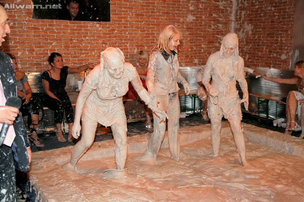 Salacious european fetish ladies enjoy a messy mud wrestling - #9