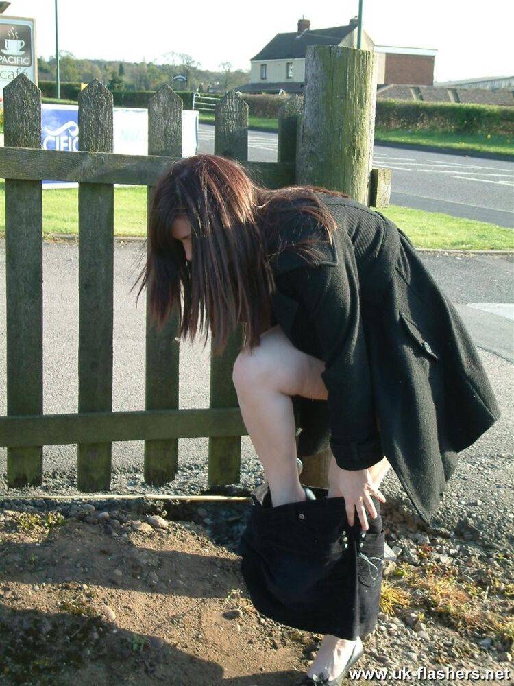 Thick amateur with brunette hair strips naked in a public setting - #9