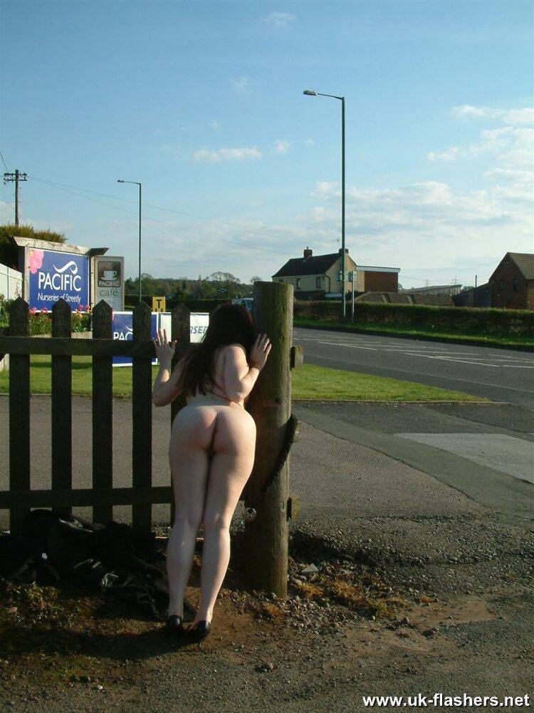 Thick amateur with brunette hair strips naked in a public setting - #2