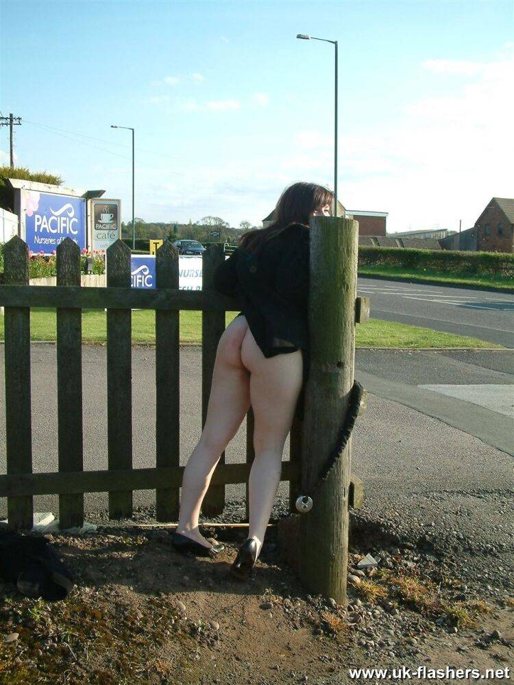 Thick amateur with brunette hair strips naked in a public setting - #5