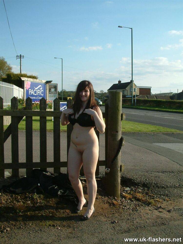 Thick amateur with brunette hair strips naked in a public setting - #3