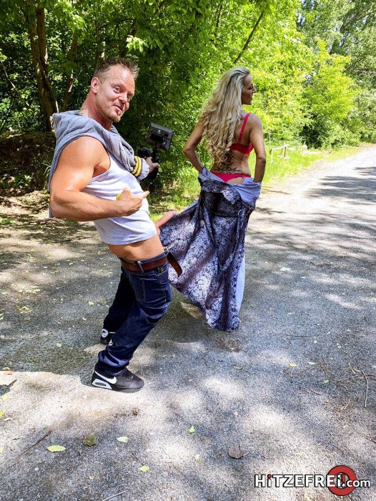 Busty cougar Lana Vegas bangs a younger guy while taking a stroll in nature - #4