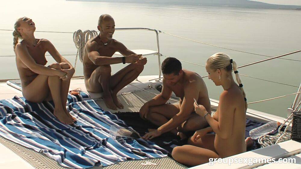 Blonde girls and their boyfriends have a foursome fuck while on a boat - #5