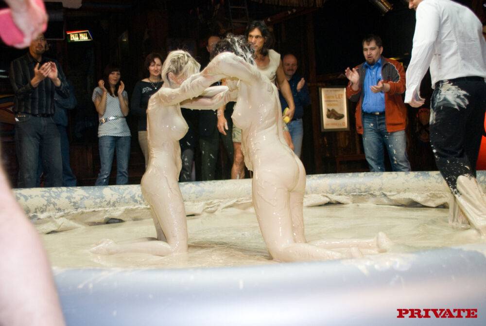 Busty models Stella Delcroix & Terri Summers duke it out in naked mud match - #7