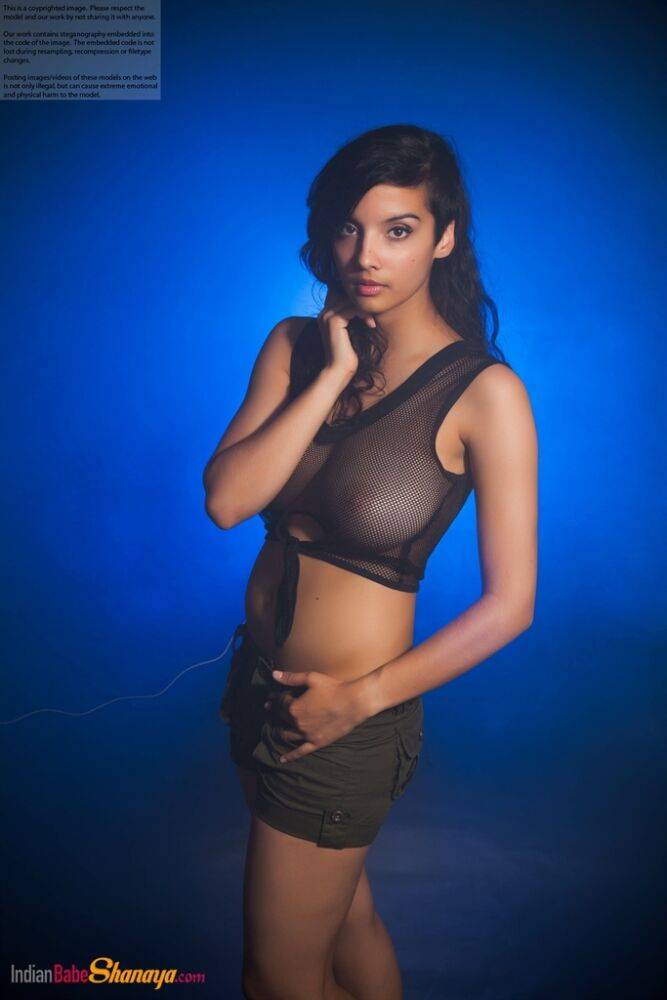 Indian female models non nude in a see thru top and shorts - #3