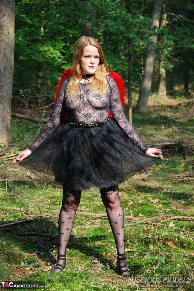 Amateur woman Luscious Models poses in the forest in a cosplay clothing - #8