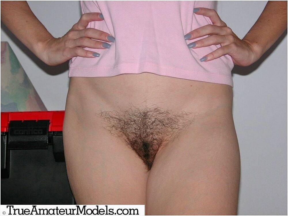 Ugly blonde mature woman spreading naked for closeup of her very hairy beaver - #2