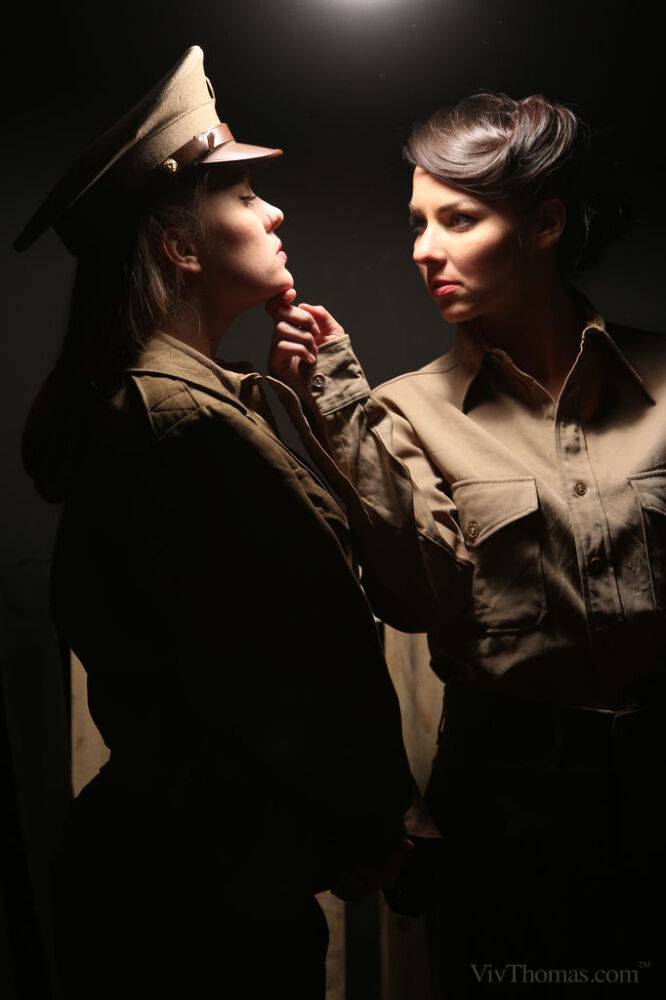 Sexy military girls Blue Angel & Cindy Hope finger each other's pussies - #10