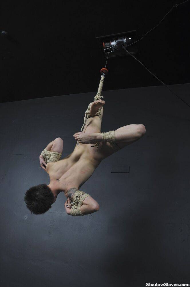 Tattooed female is bound with roped and suspended from the ceiling - #3