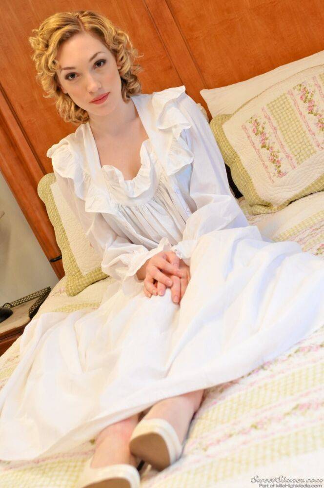 Erotic teen Lily LaBeau doffs white dress to tease seductively in hot lingerie - #2