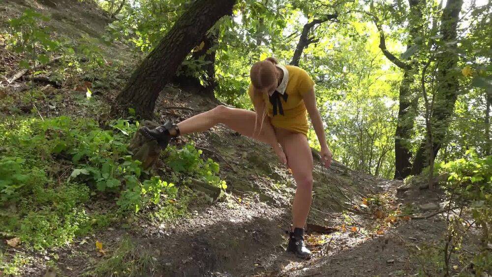Chrissy Fox pees while standing in the woods - #6