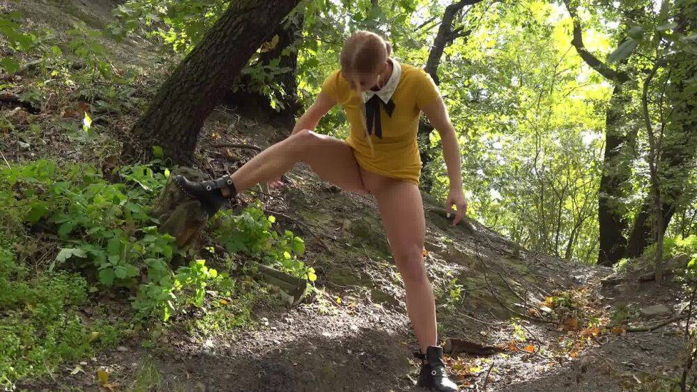 Chrissy Fox pees while standing in the woods - #1