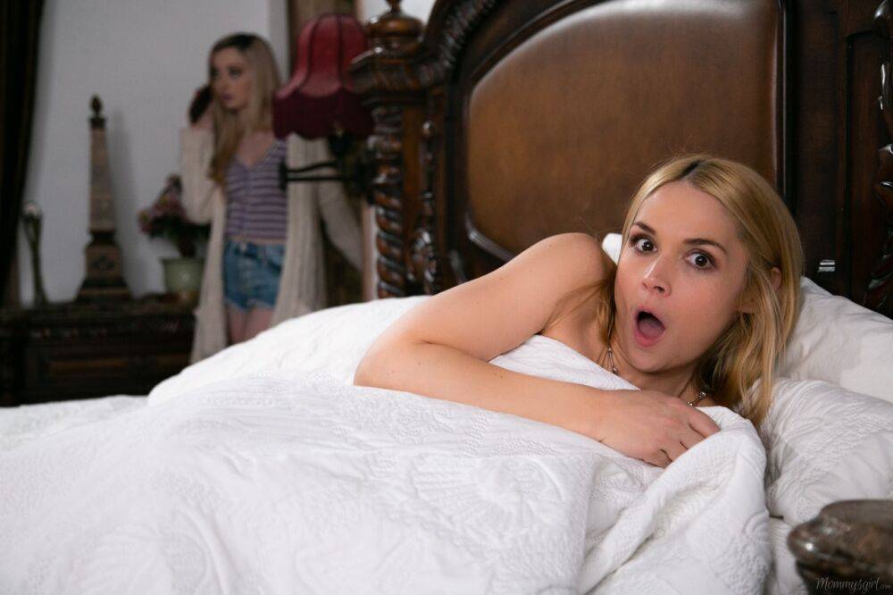 Sarah Vandella is sprawled out, naked and comfortable, in bed with her - #4