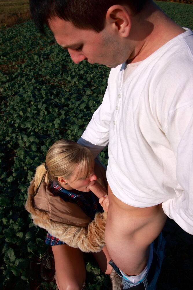 Blonde girl and her boyfriend have sex in a crop field away from prying eyes - #11