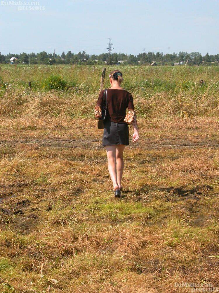 White female fucks a homeless bum in a field as part of outreach program - #10