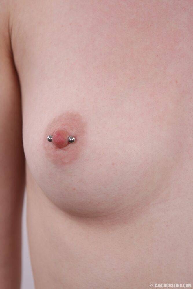 Blonde teen Lucie sports a pierced nipple while making her nude debut - #10