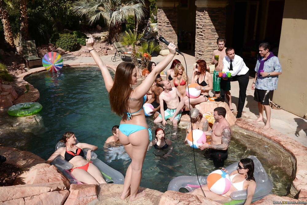 Wild pool party with reality chicks Dani Daniels and Monique Alexander - #7