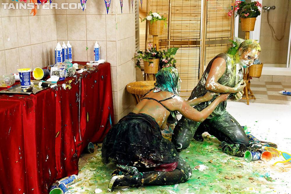 Fetish ladies Gina Killmer & Valentina Ross make some wild messy action - #2