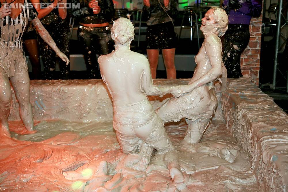 Fuckable european blonde chicks are into wild mud wrestling - #2