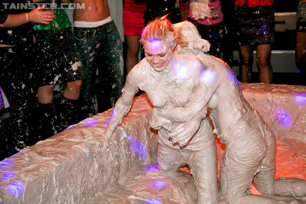 Fuckable european blonde chicks are into wild mud wrestling - #9